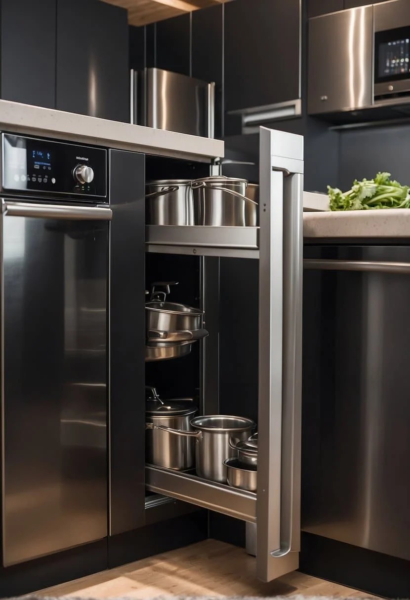 Utilize The Toe-Kick Space For Additional Storage In Your Small Galley Kitchen