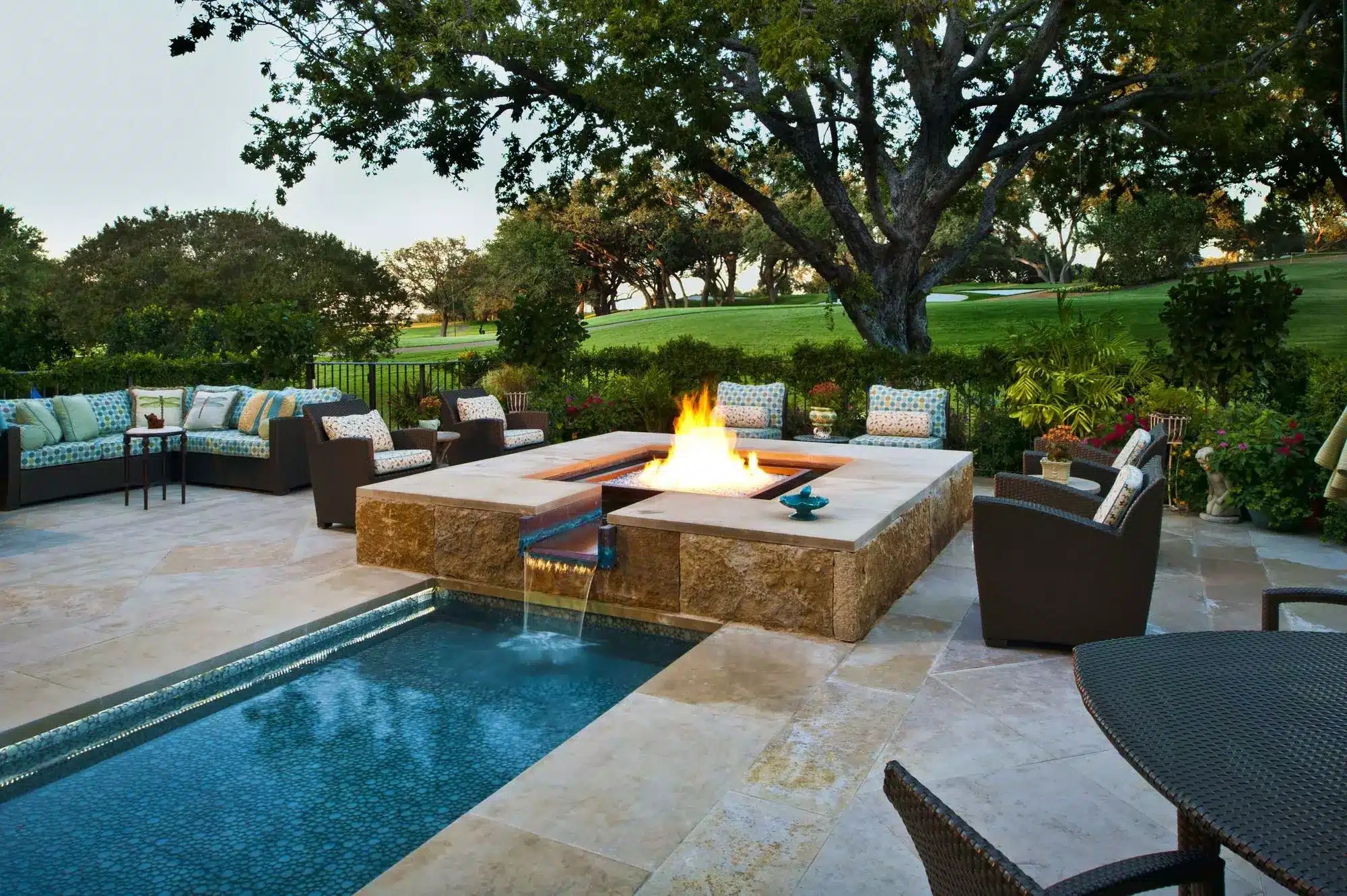 Poolside Concrete Fire Pit