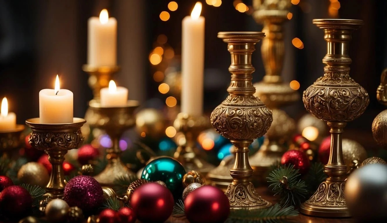 Baroque-Style Christmas Candle Holders