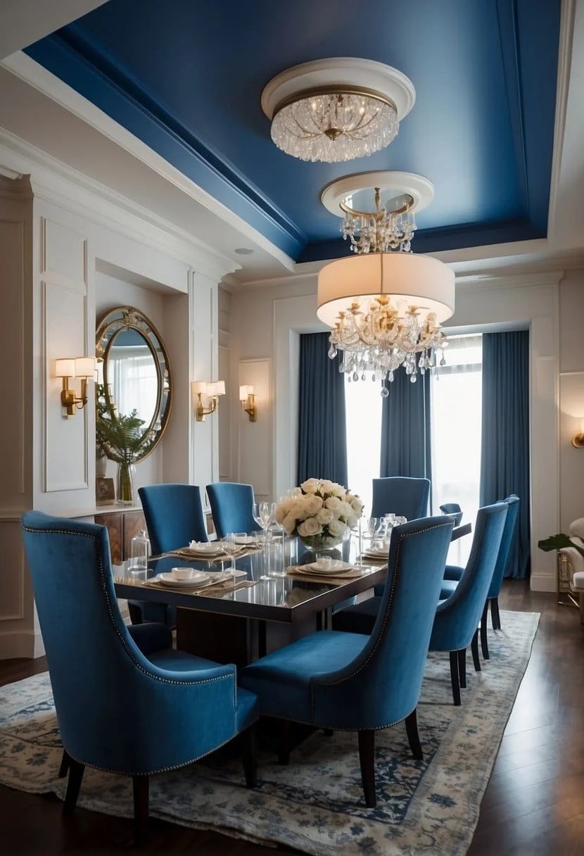 Statement Ceiling In A Rich Blue