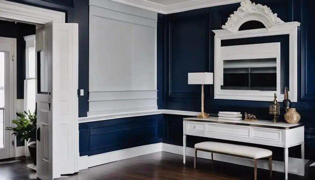 Creating Contrast with Navy and White Molding