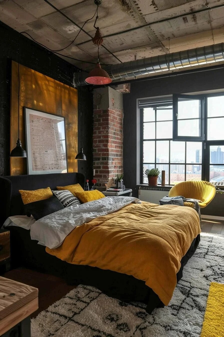 Industrial Chic Yellow and Black Accents