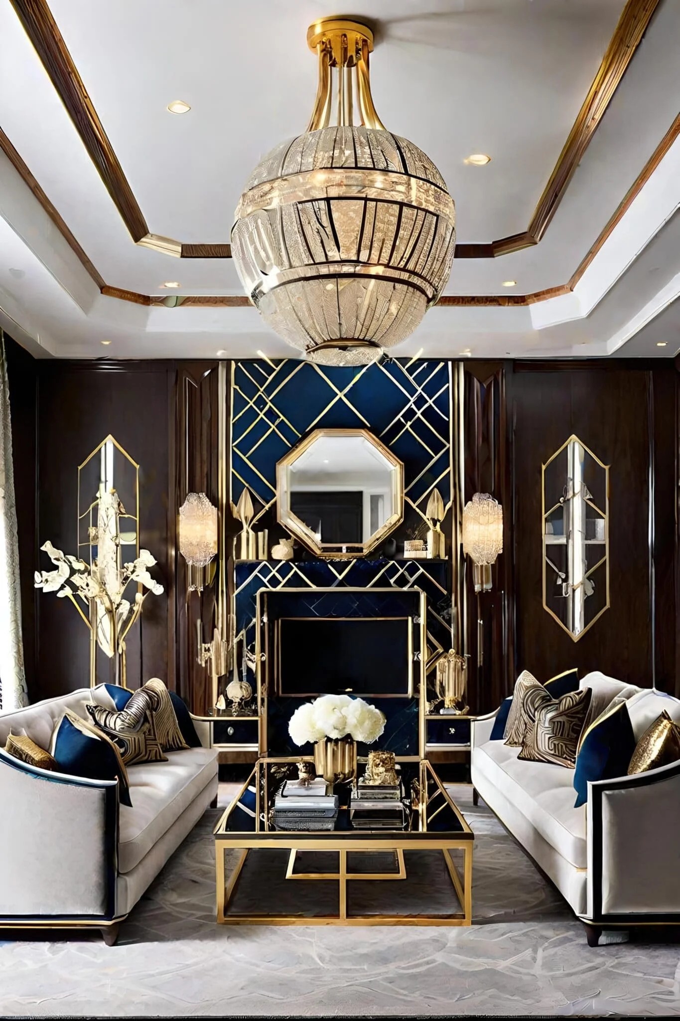 Art Deco Inspired Modern Luxury Living Room