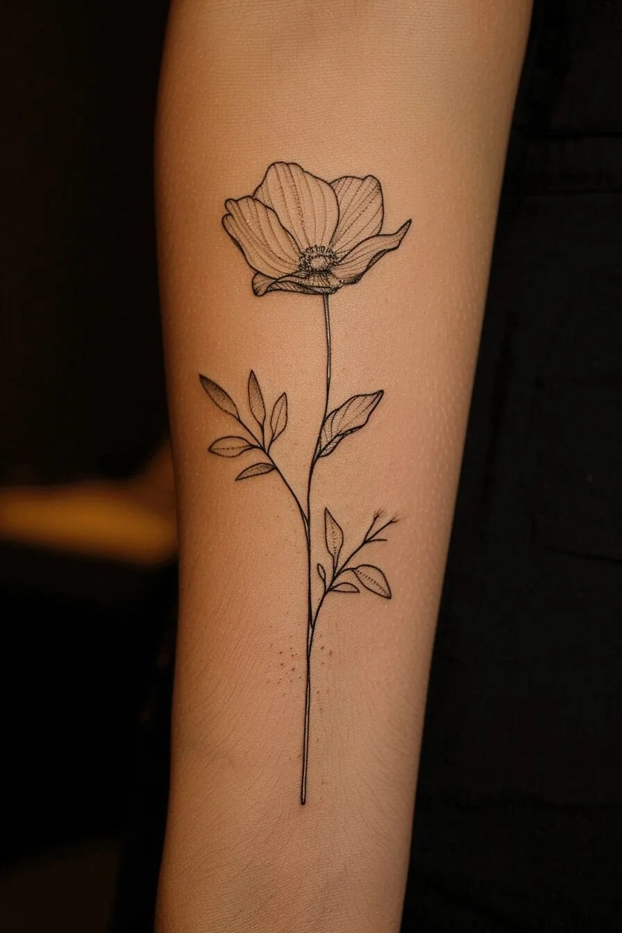 Minimalist Flower Tattoo