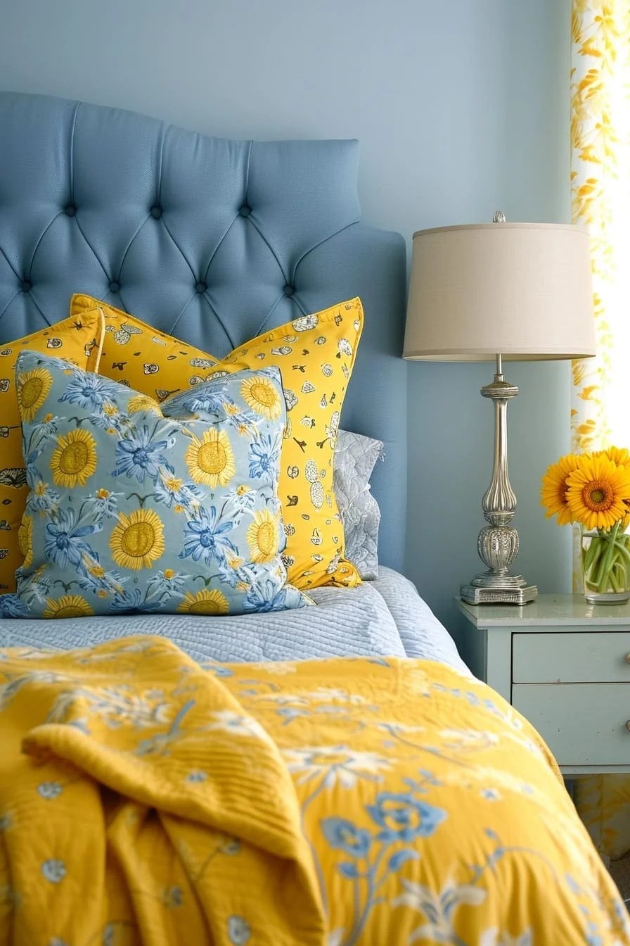 Sky Blue and Sunflower Yellow