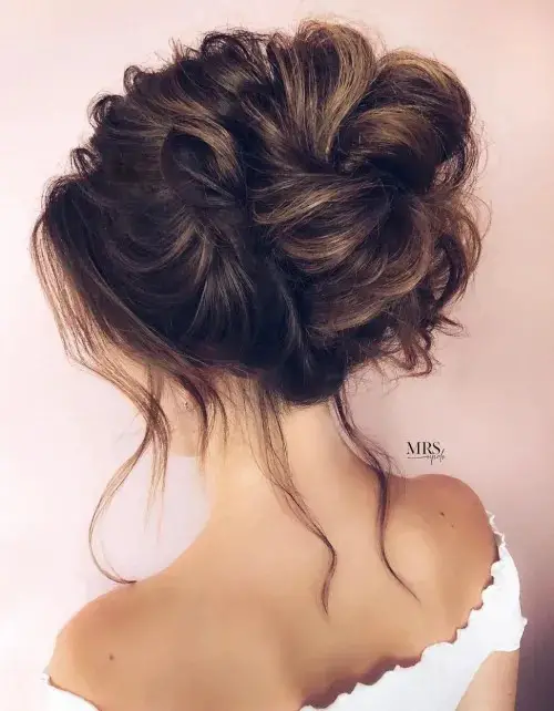 Full Glam Brunette Bun