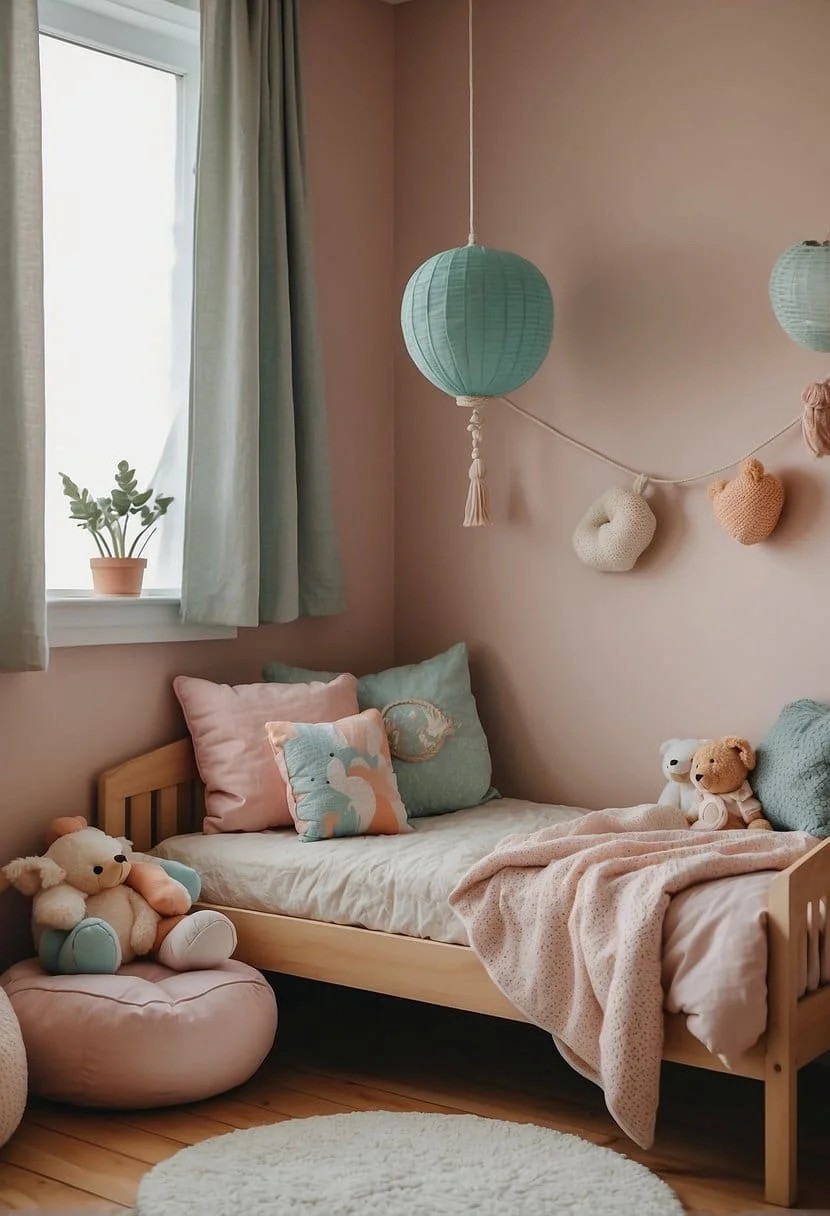 Toddler Girl Bedroom With Floor Cushions