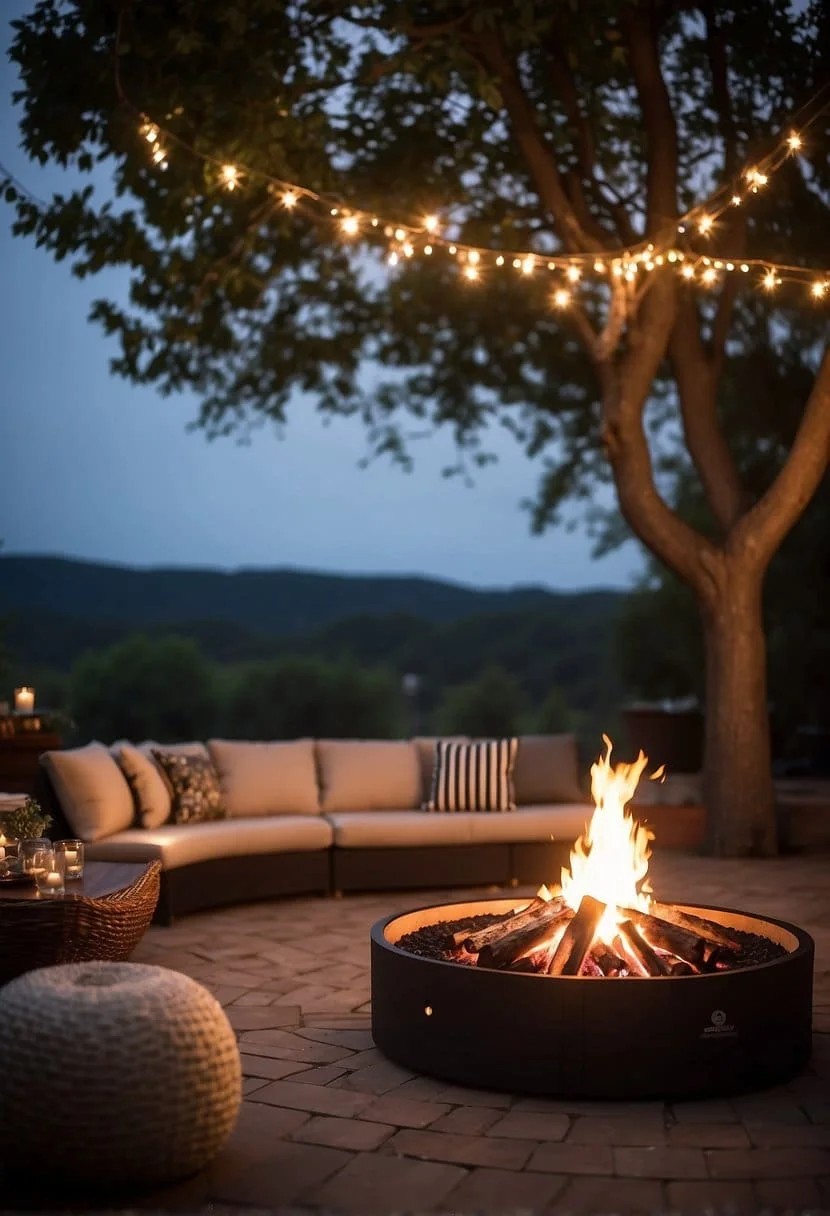 Bean Bags Around a Fire Pit for Outdoor Seating