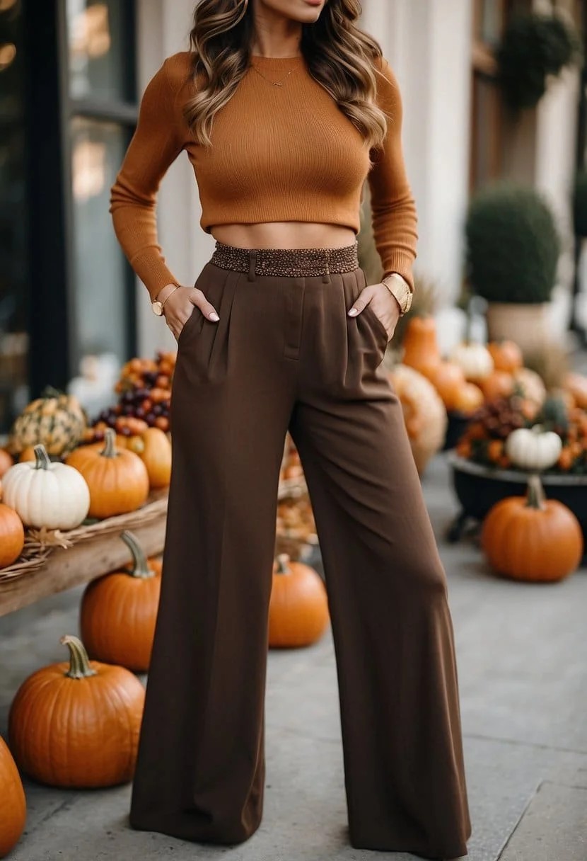 Wide-Leg Pants and Crop Top