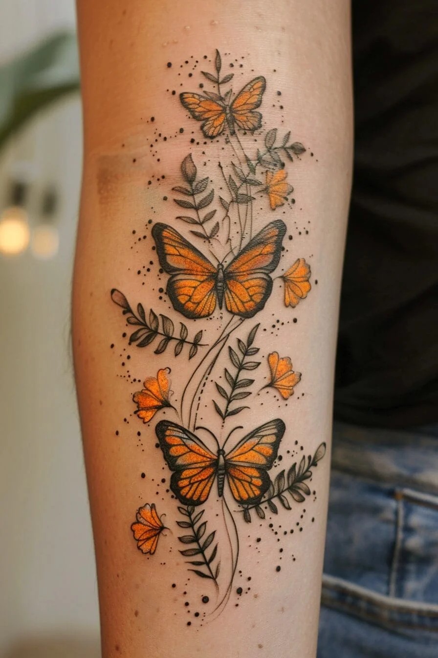 Butterfly with a Butterfly: Represents the cycle of life, transformation, and the pursuit of one’s dreams