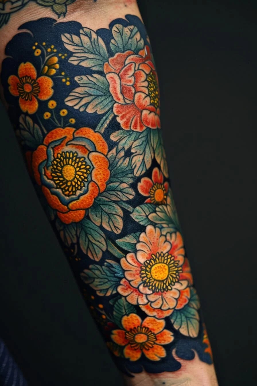 Japanese Flower Tattoo