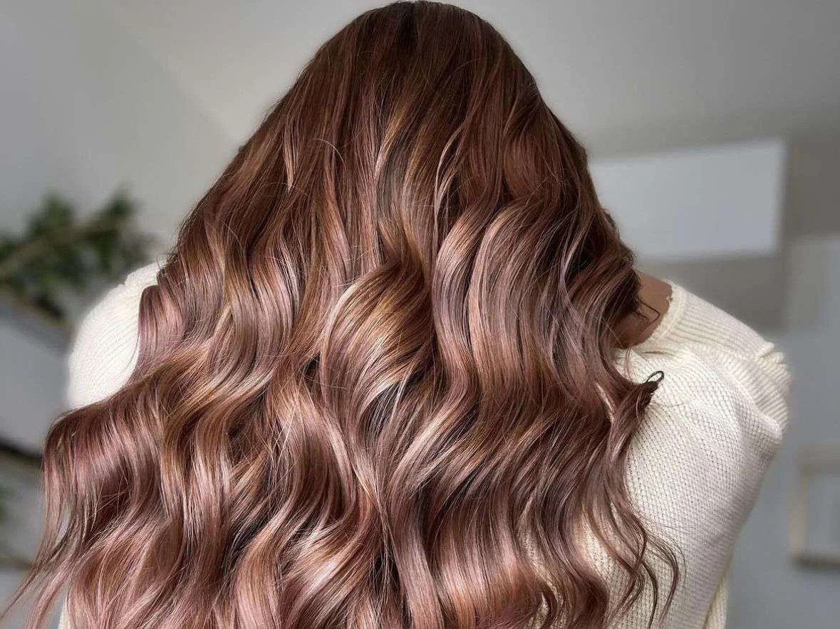 Rose Gold Blonde Balayage