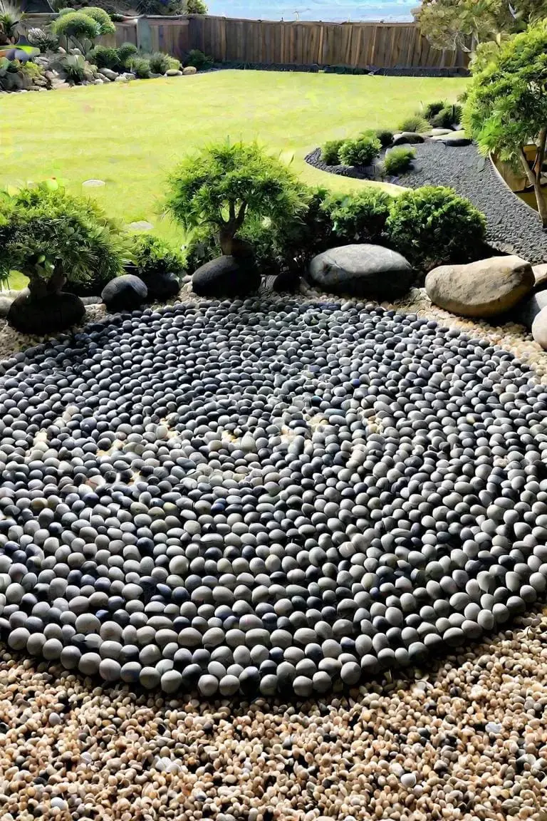 Create a Zen Garden with Pebble Meditation Circles