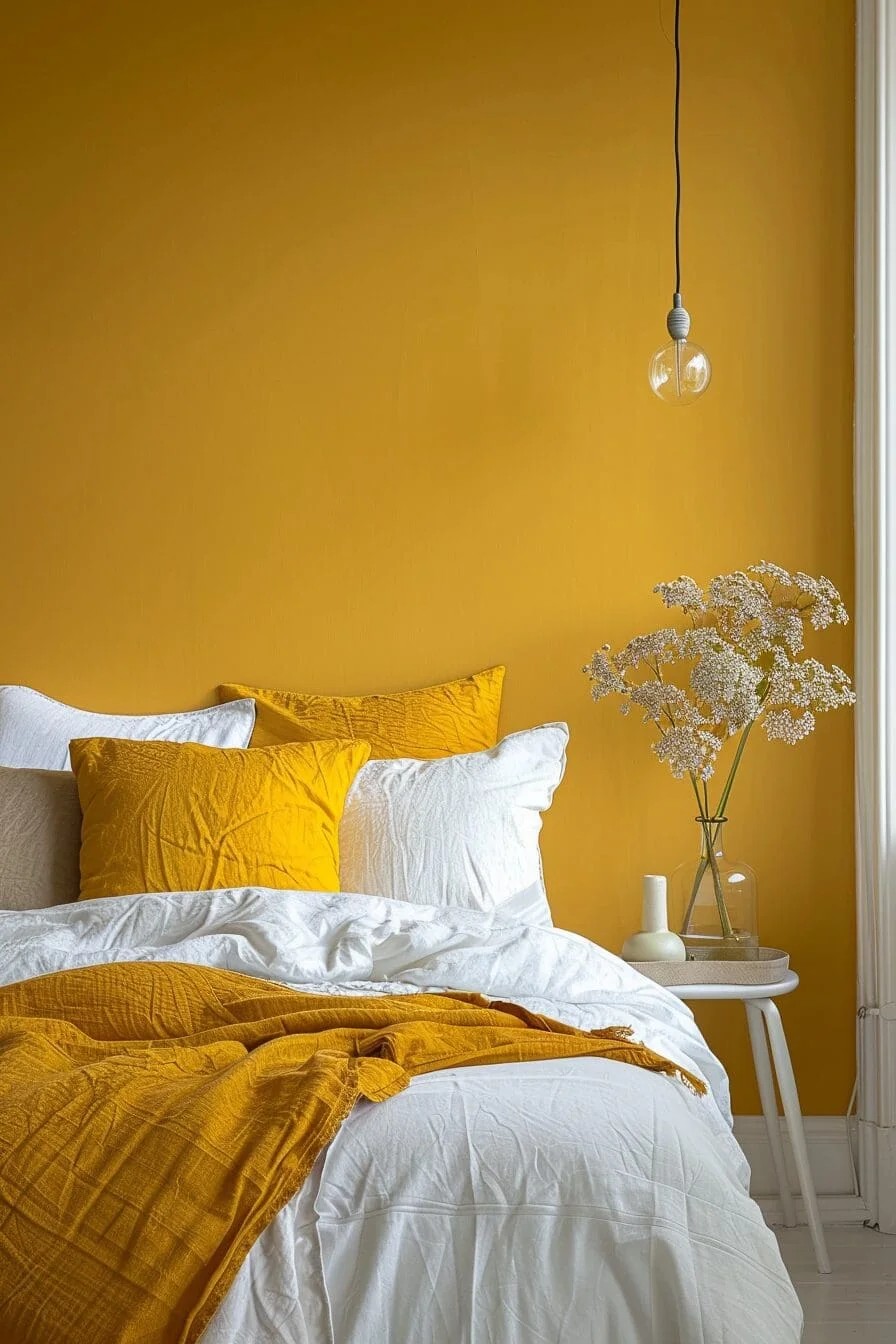 Mustard Yellow Accent Wall