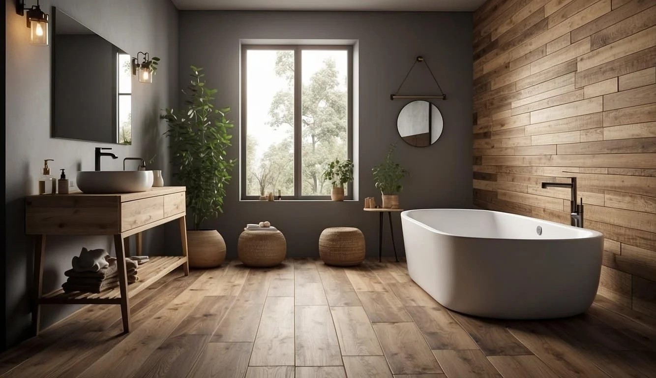 Rustic Wood-Look Ceramic Tiles