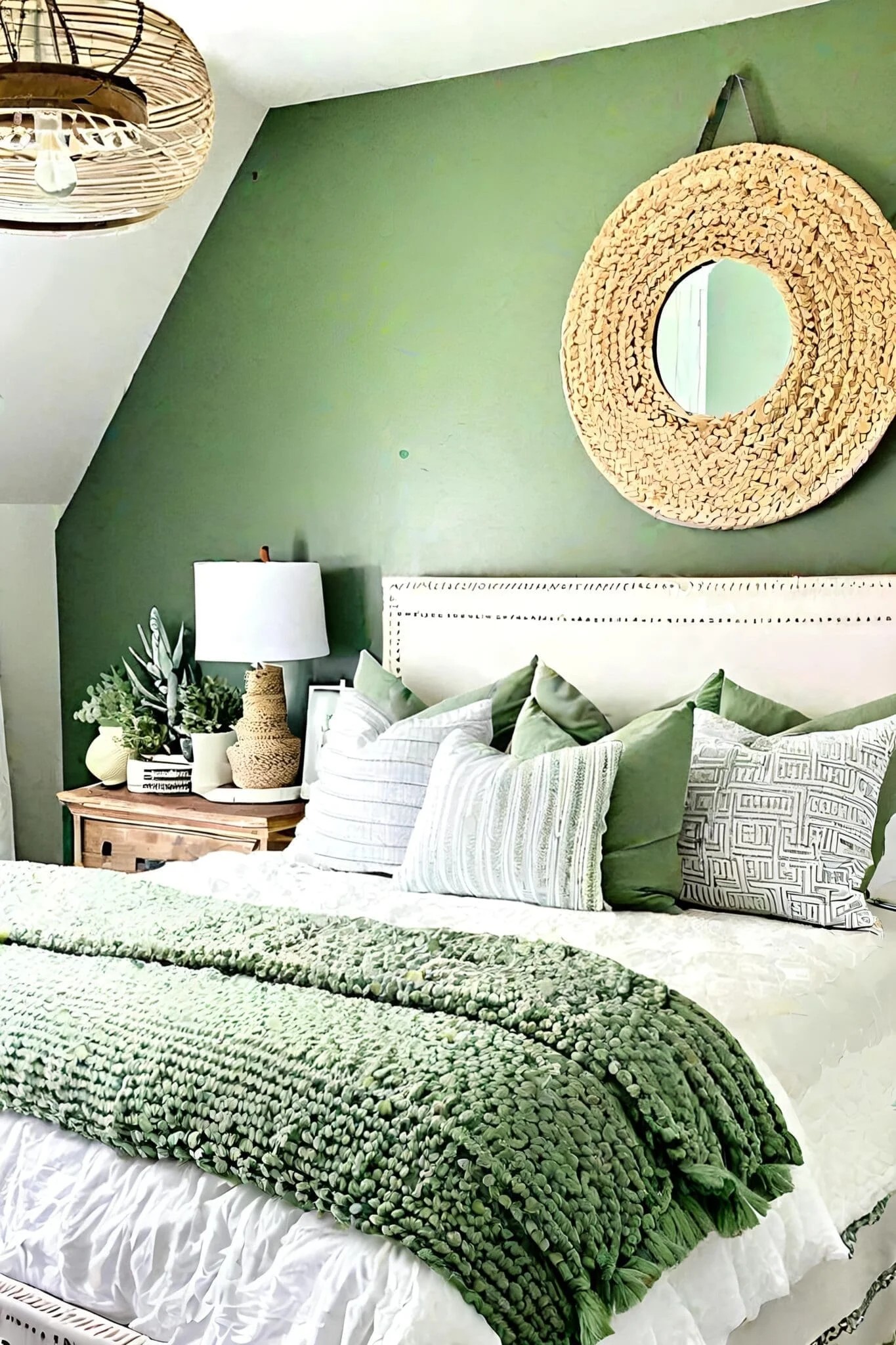 Sage Green Bedroom With Diy Decor Accents