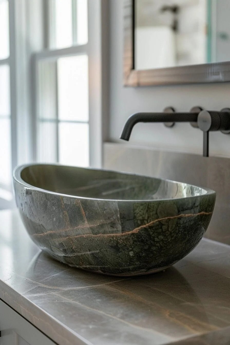 Green Stone Vessel Sink