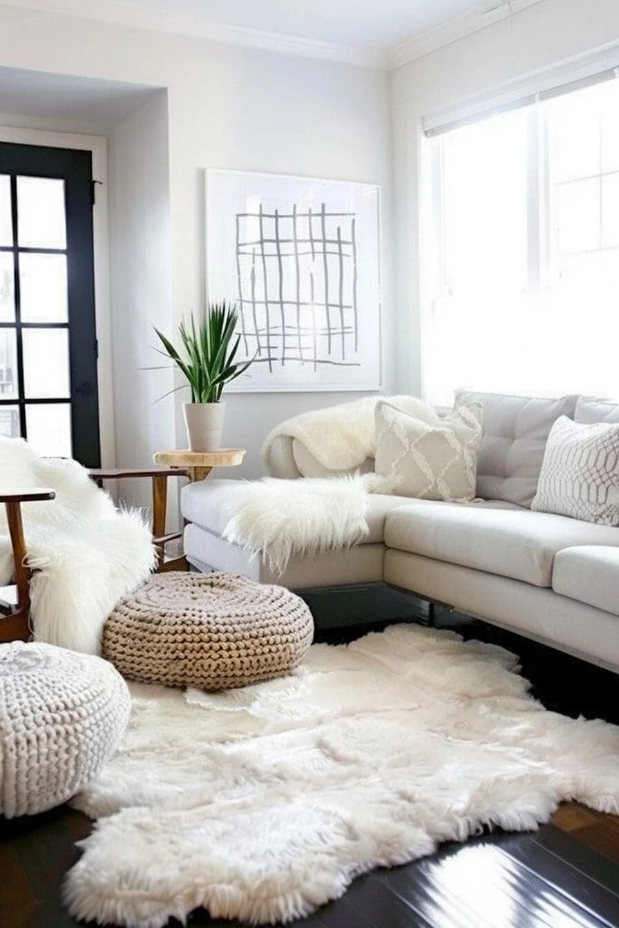 Fluffy White Rug