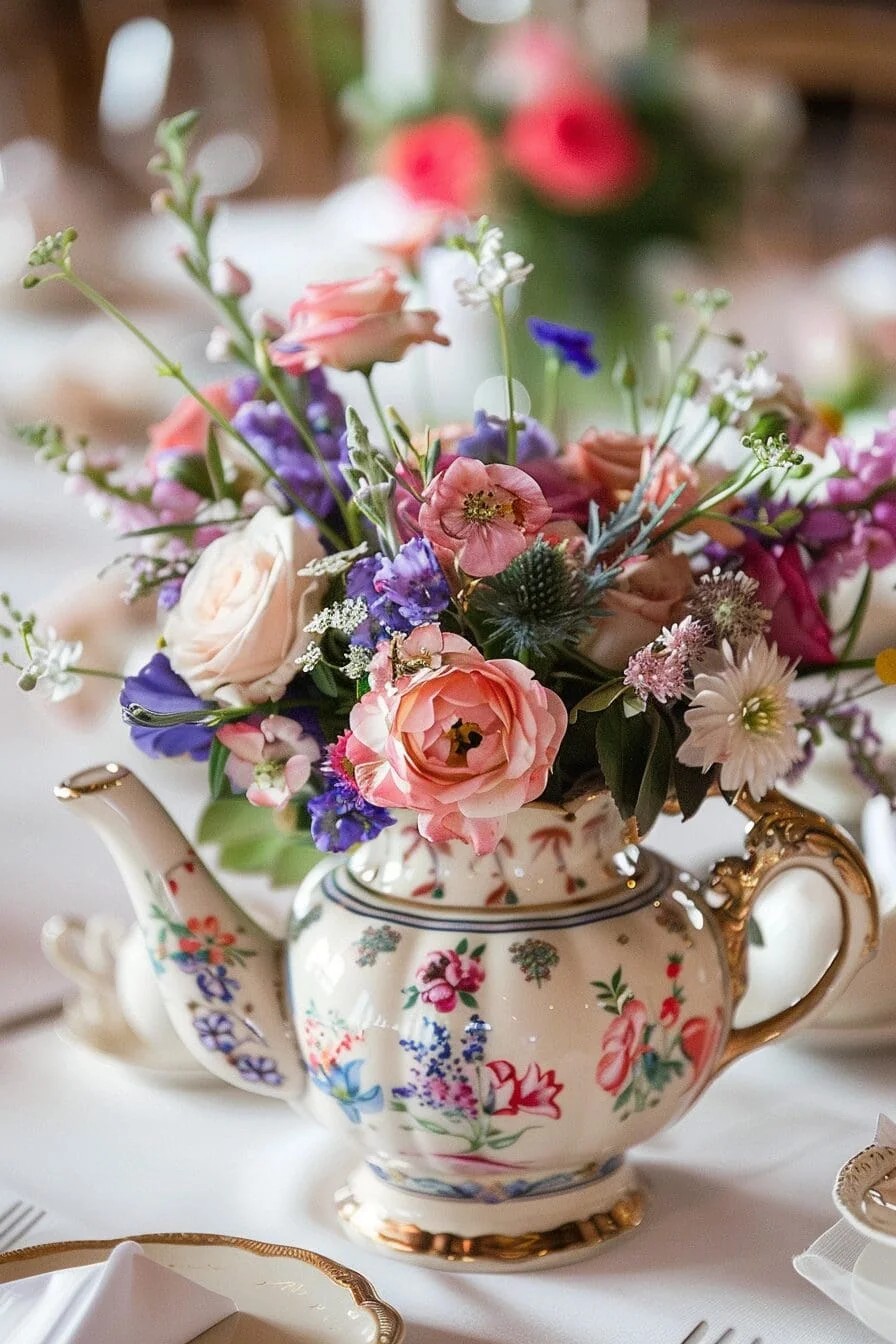 Floral Vintage Teapot