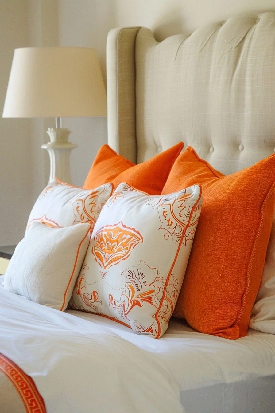 Orange and Cream Bedding