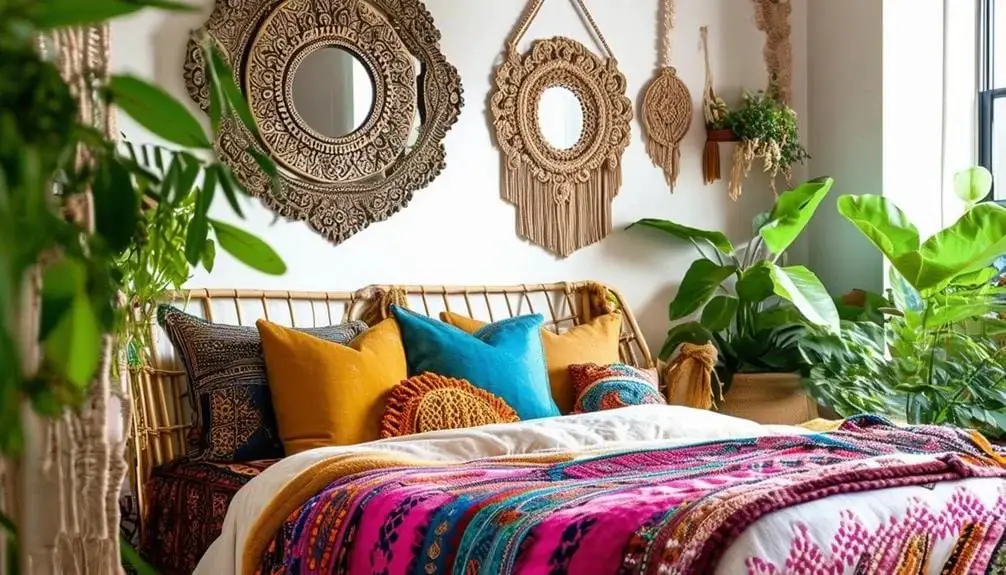 Ornate boho wall mirrors