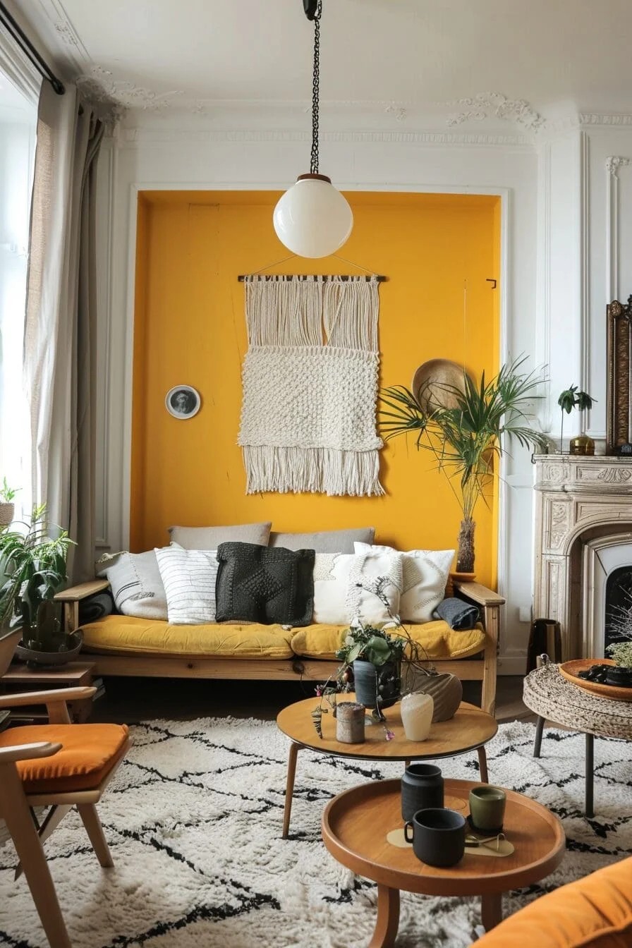 Mustard Yellow Accent Wall