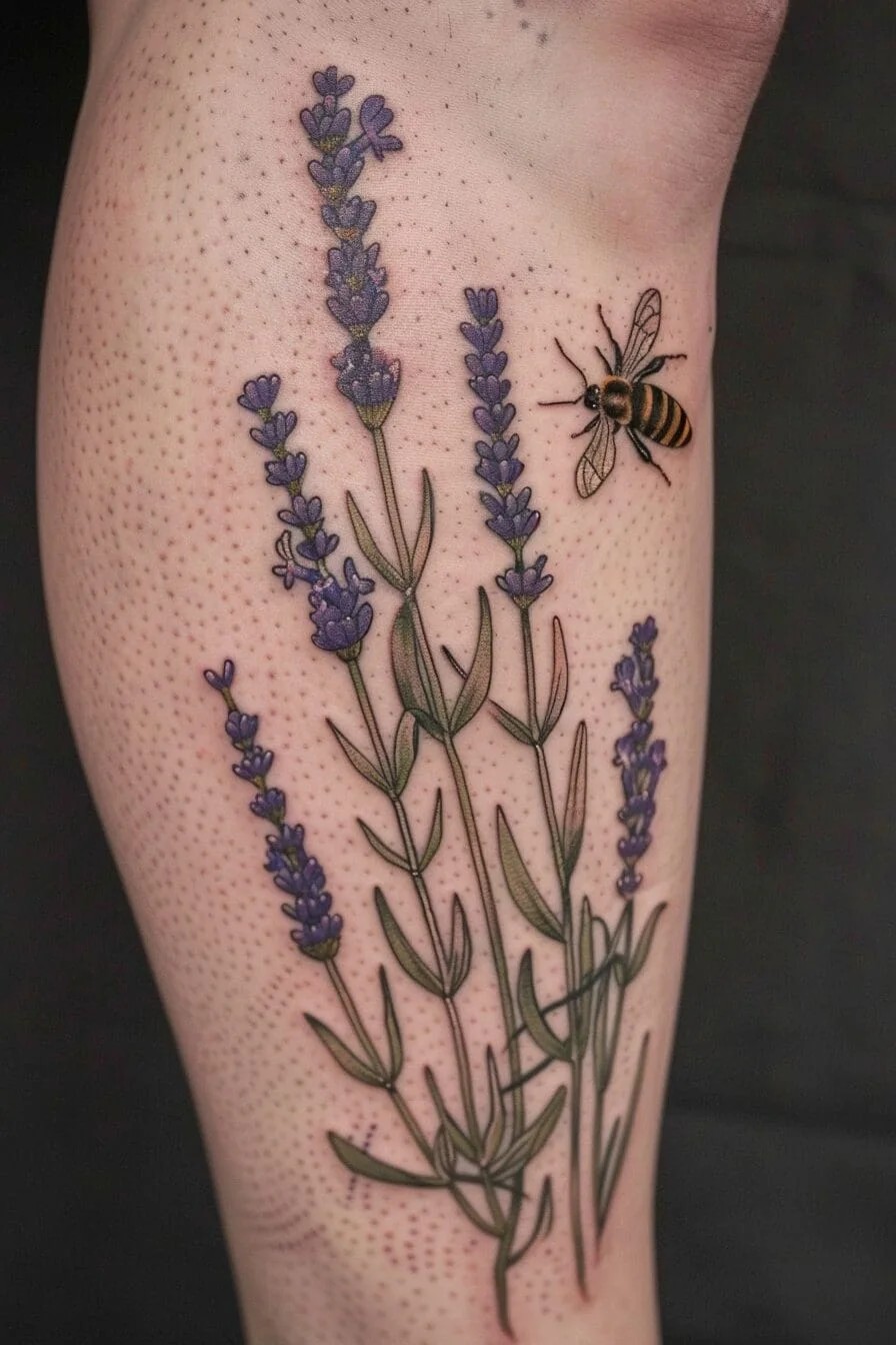 Lavender with Animals (e.g., Butterflies, Bees)