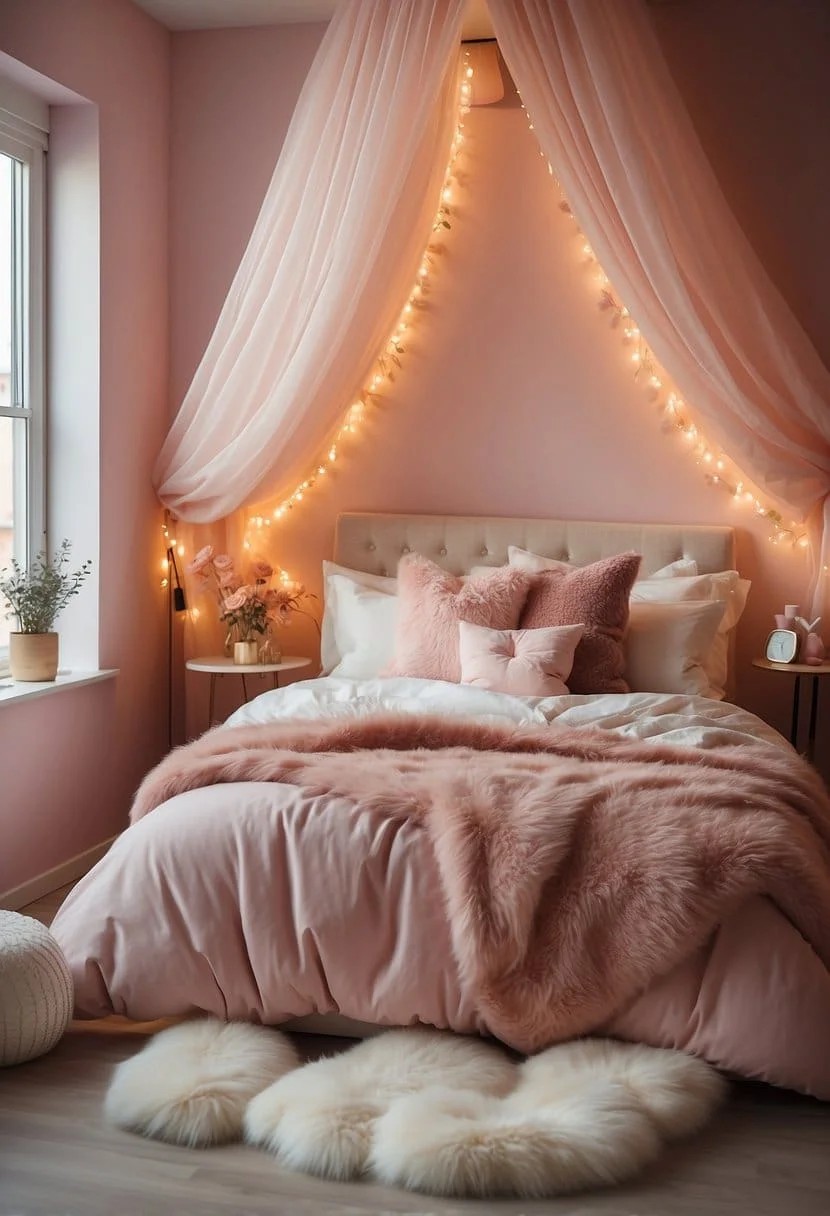 Canopy Bed in Modern Girl’s Bedroom