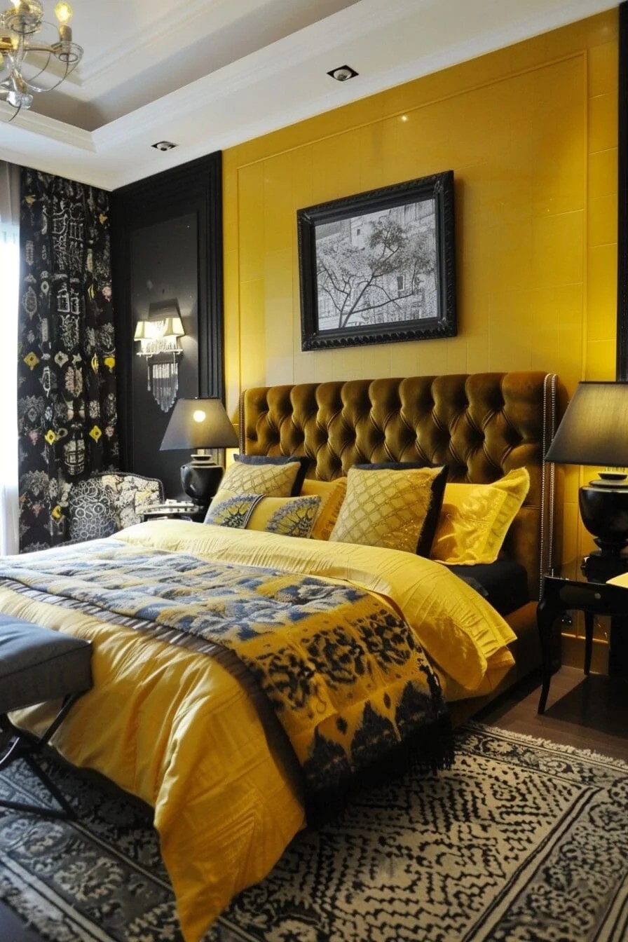 Dramatic Mustard Yellow with Black Accents