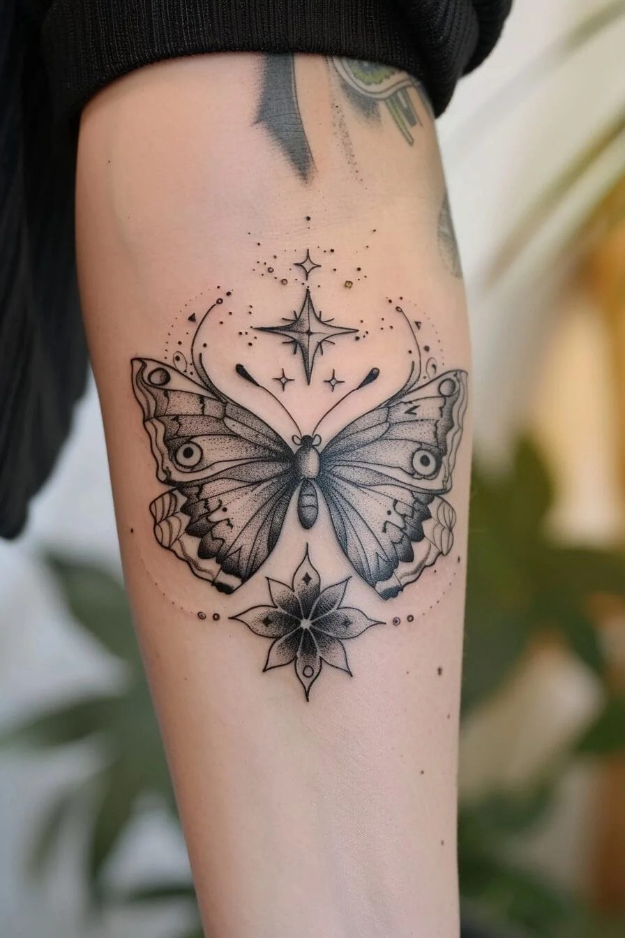 Butterfly with a Star: Symbolizes the pursuit of one’s dreams, hope, and the beauty of life