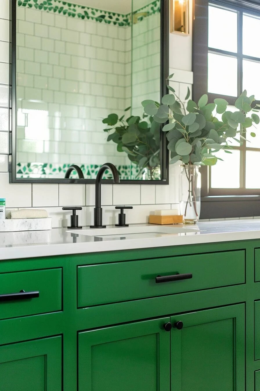 Forest Green Vanity