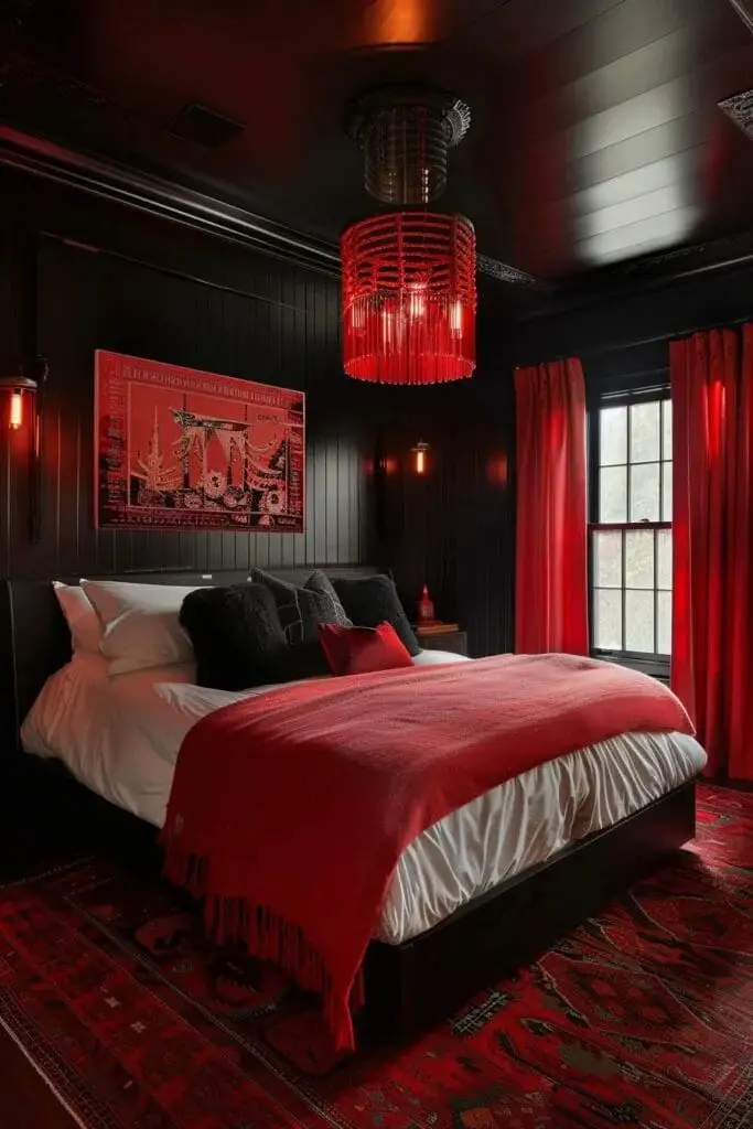 Modern Red Light Fixture