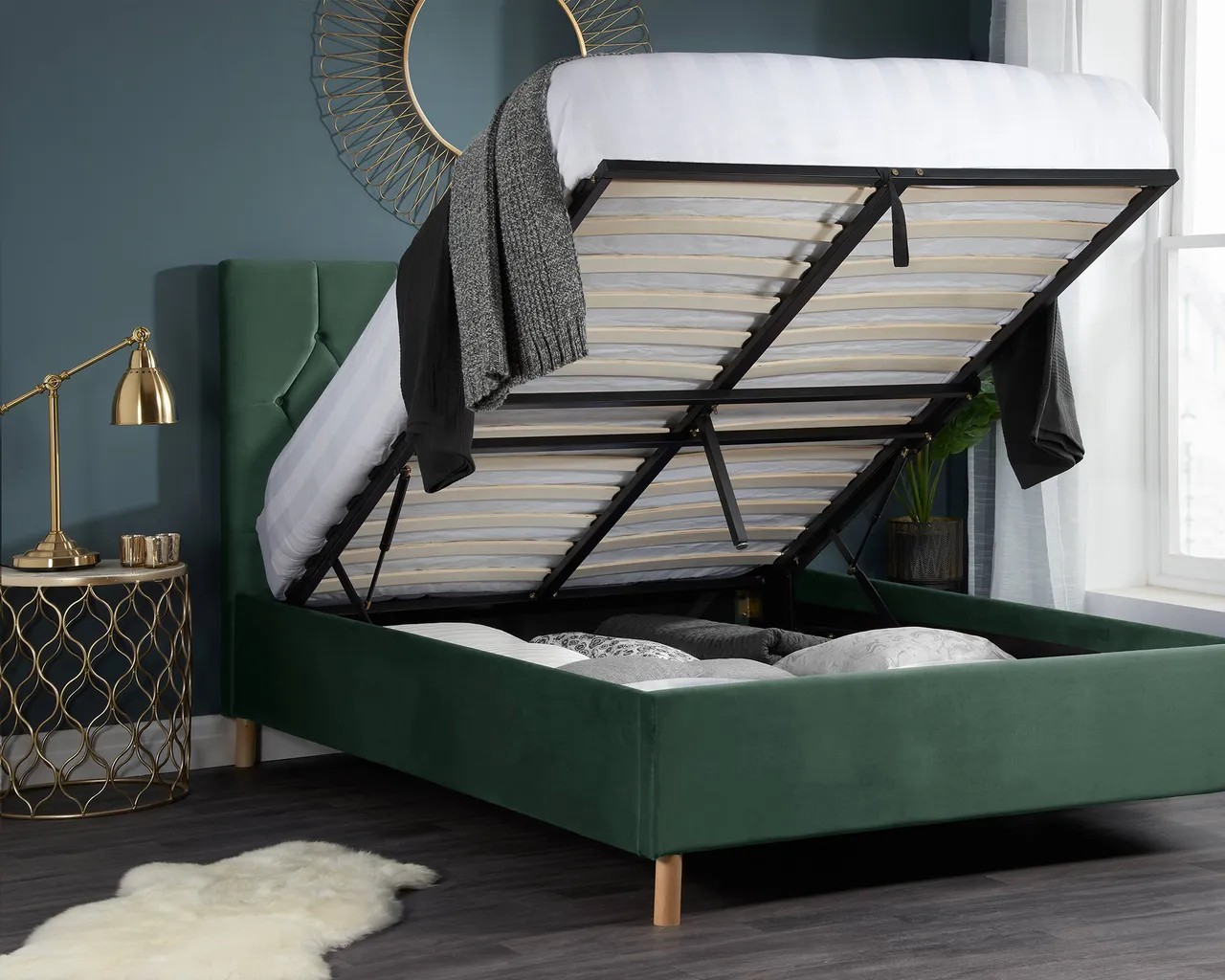 Short on wardrobe space? Opt for an Ottoman bed