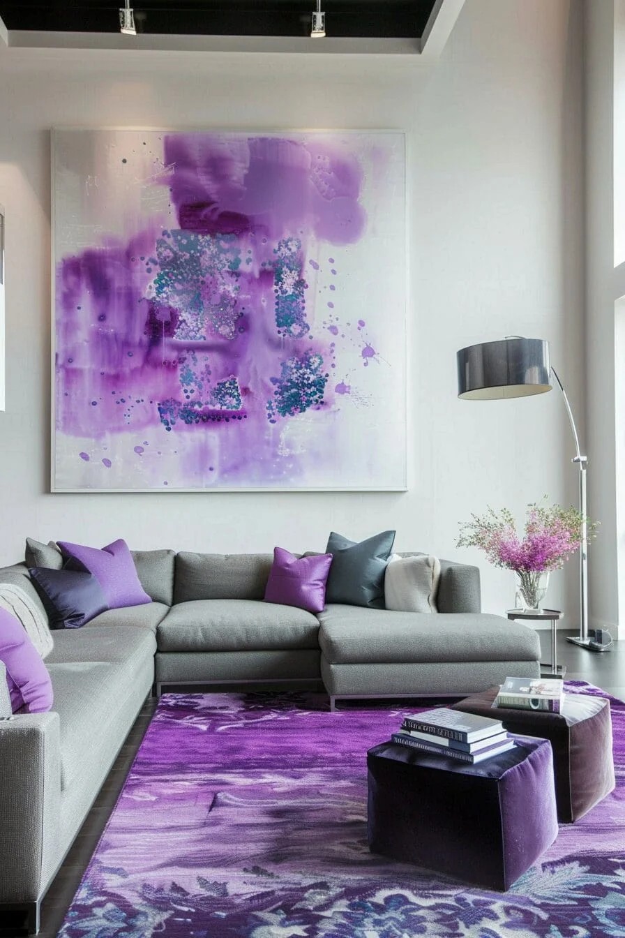 Modern Art with Purple Accents