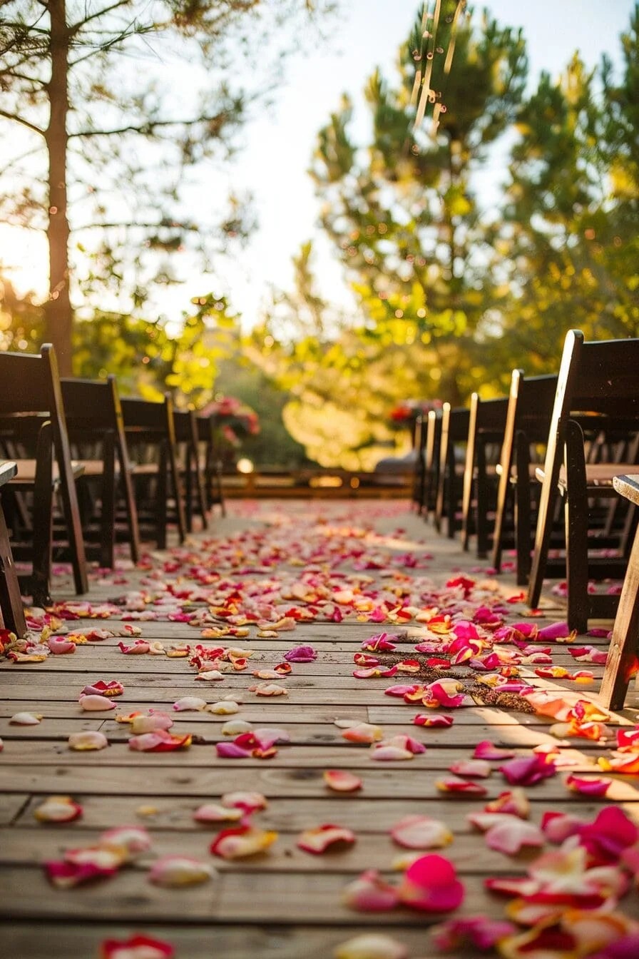 Wedding Aisle with Flower Petals