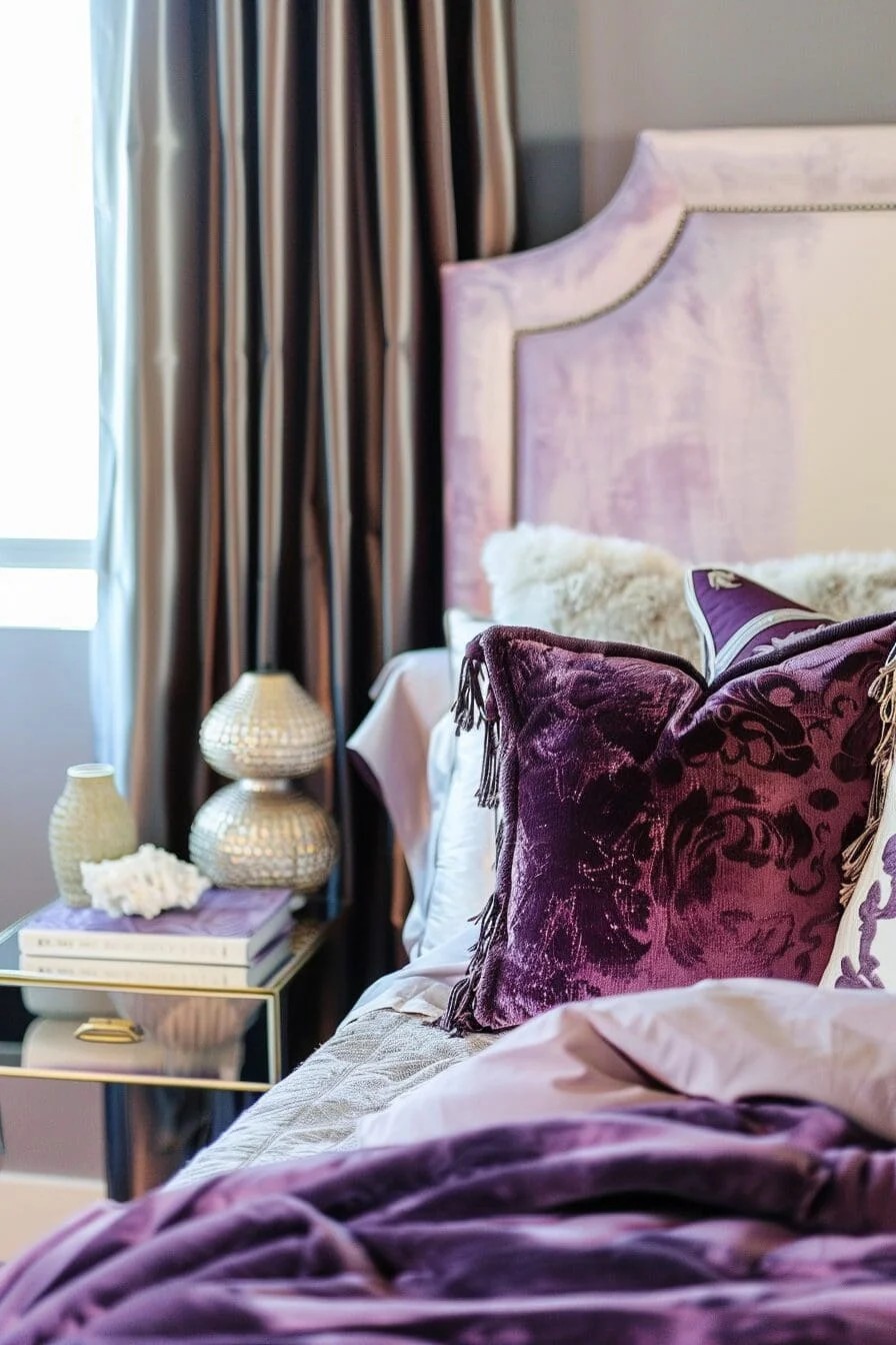 Plum Velvet Throw