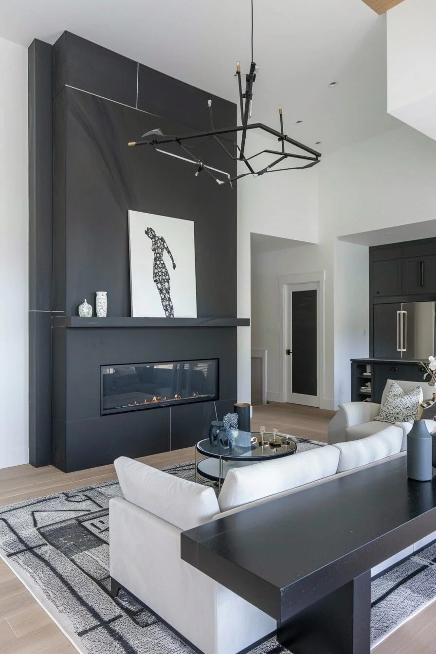 Matte Black Fireplace