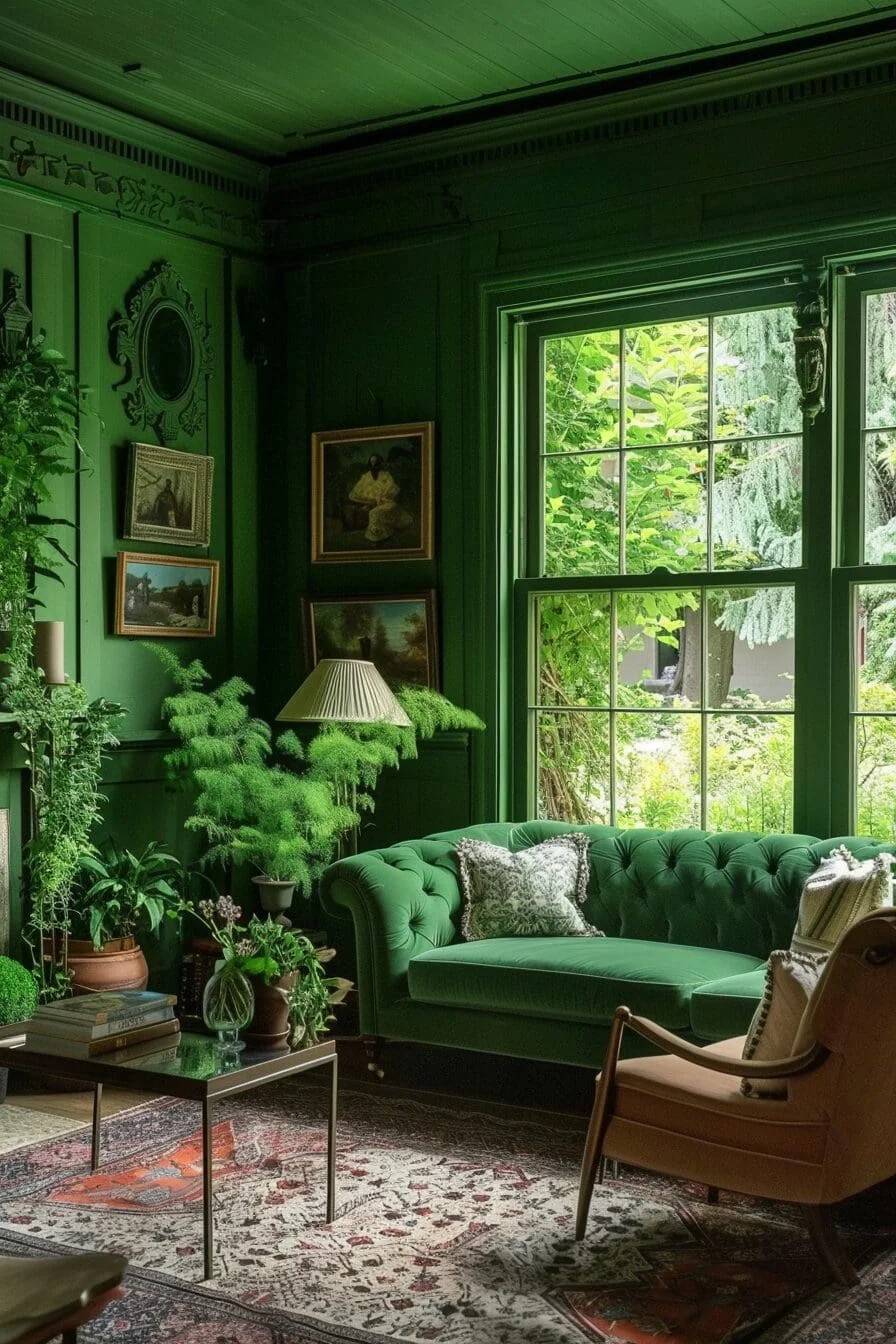 Green and Wood Furniture