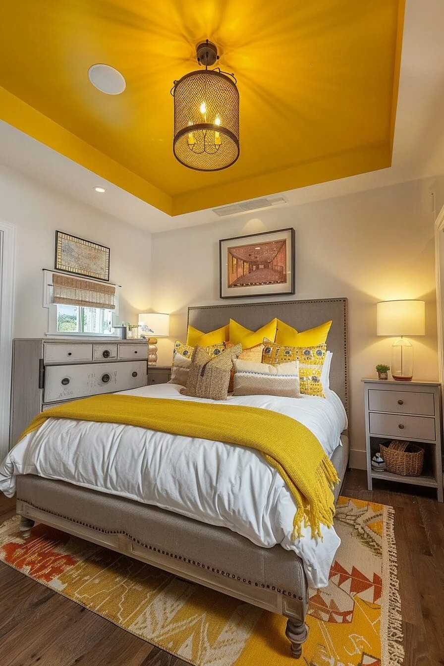 Sunshine Yellow Painted Ceiling