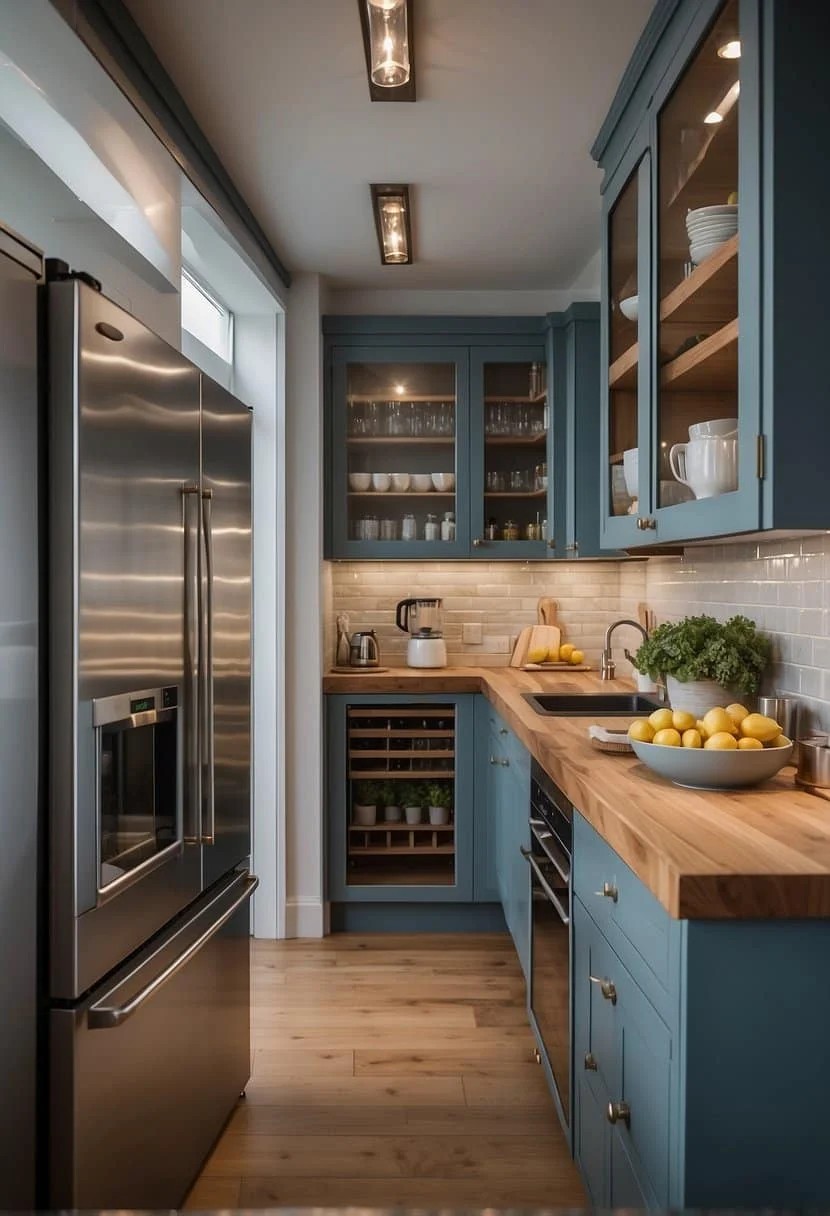 Opt For Glass Cabinet Doors To Enlarge Your Small Galley Kitchen Space