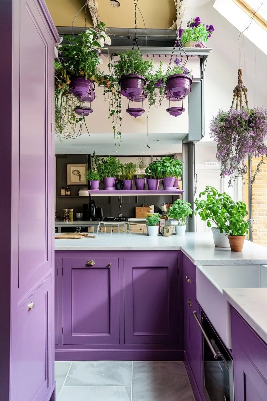 Purple Herb Planters