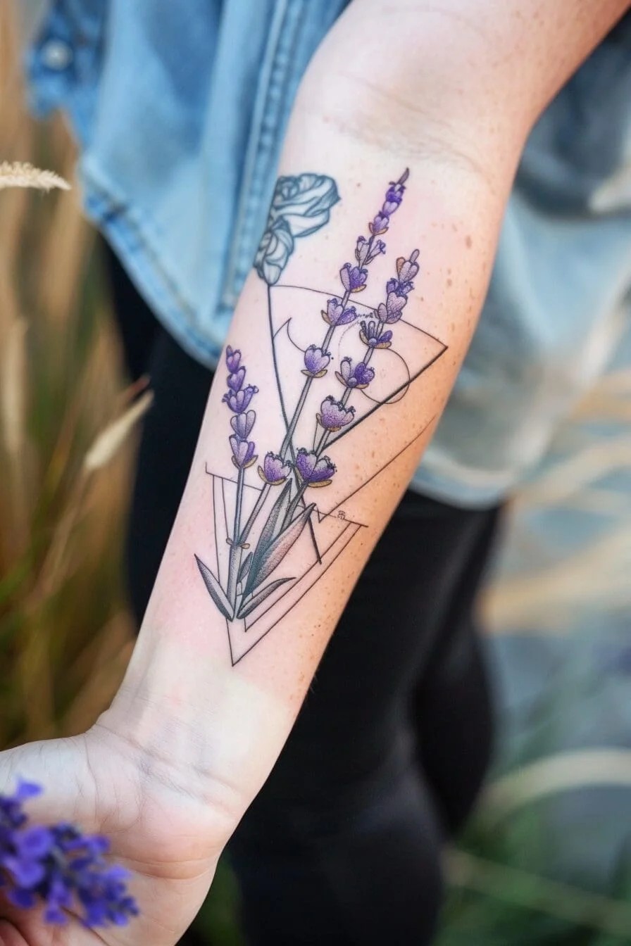 Lavender with Geometric Shapes