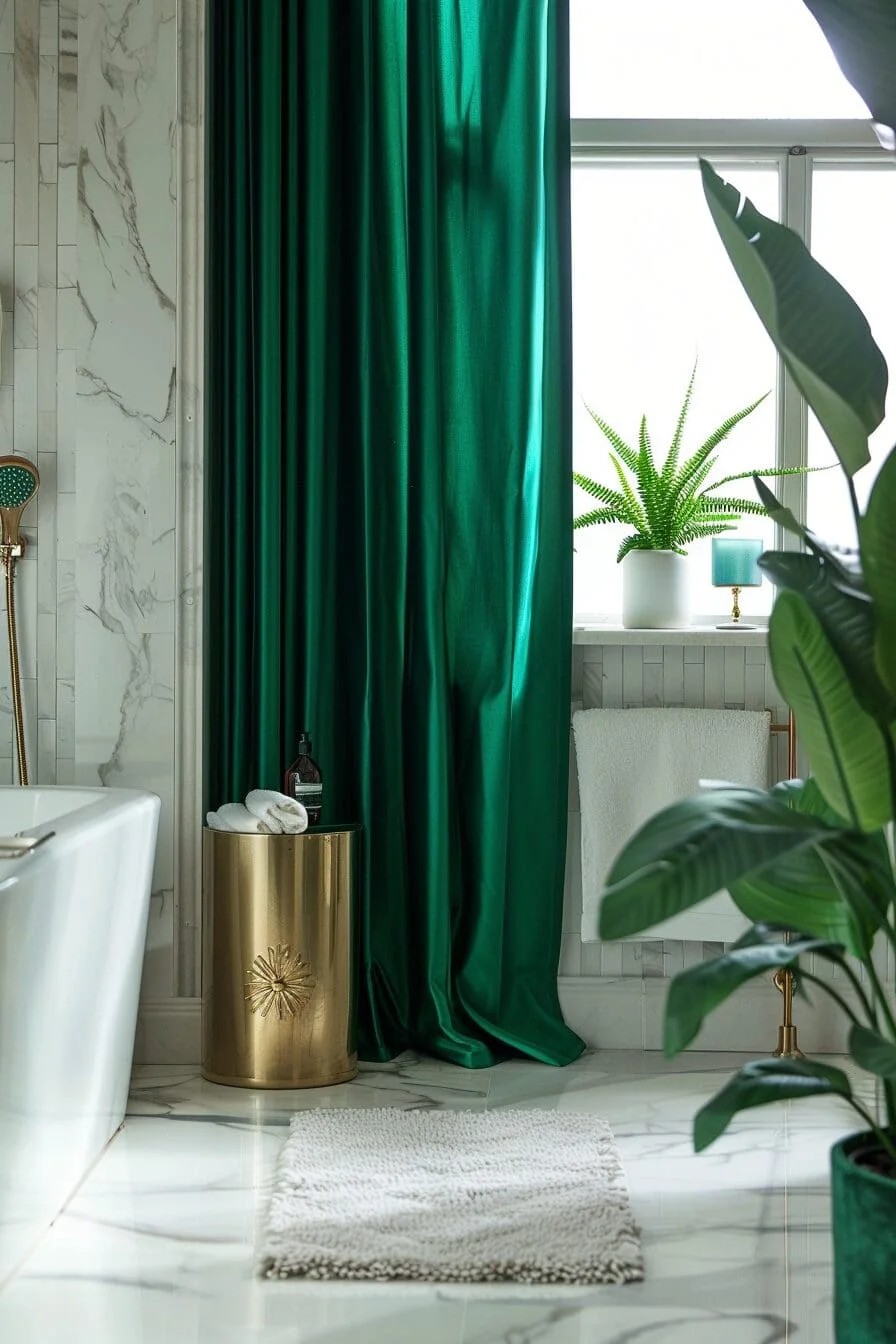 Emerald Green Shower Curtain