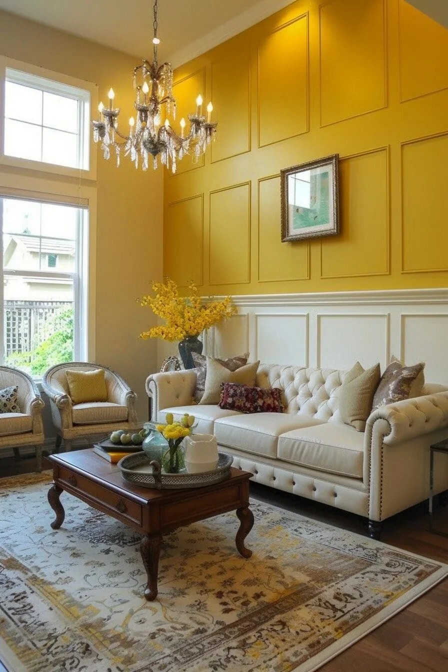 Mustard Yellow Accent Wall