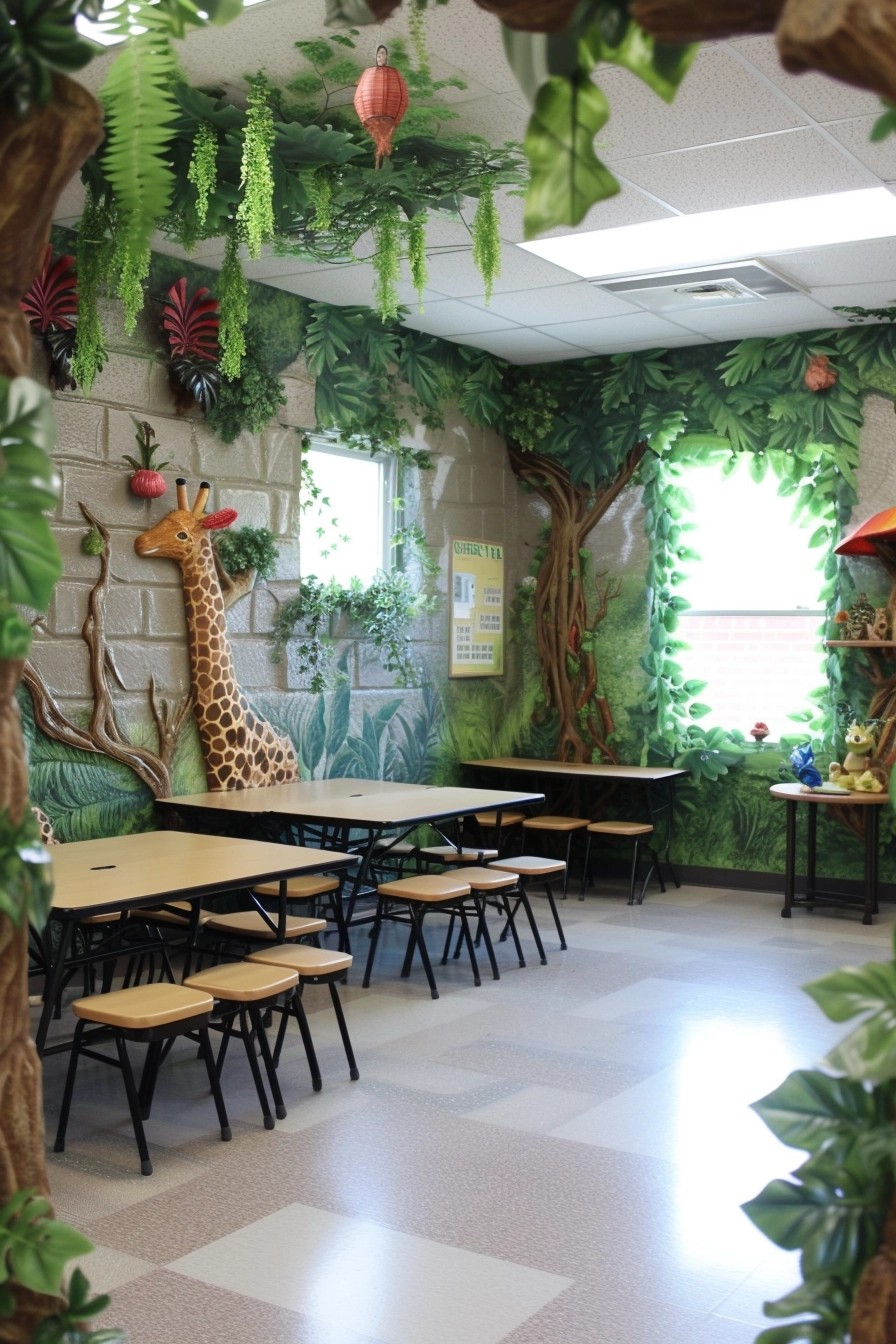 Rainforest-Themed Elementary Classroom