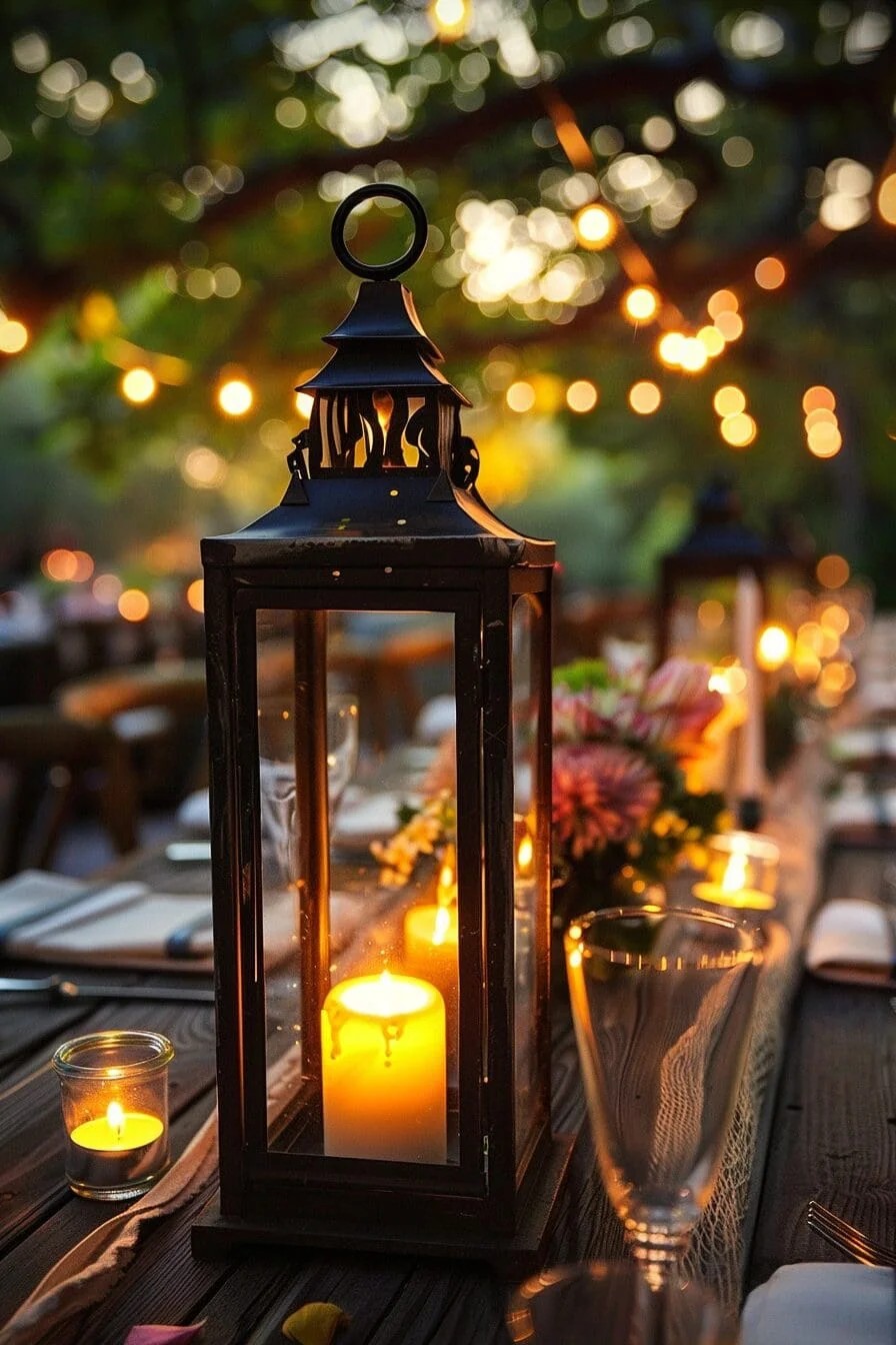 A Summer Wedding with Vintage Lanterns and Candles