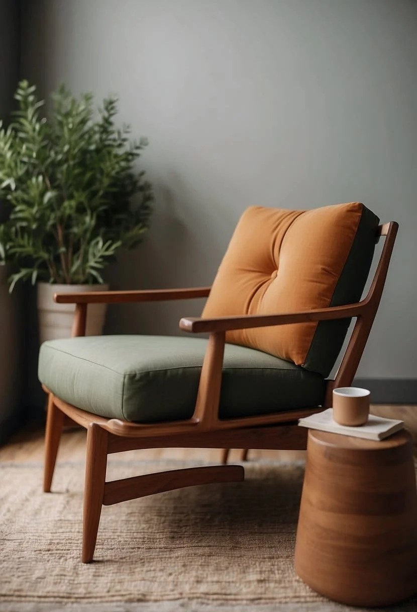 Terracotta Accent Chair In A Neutral Space