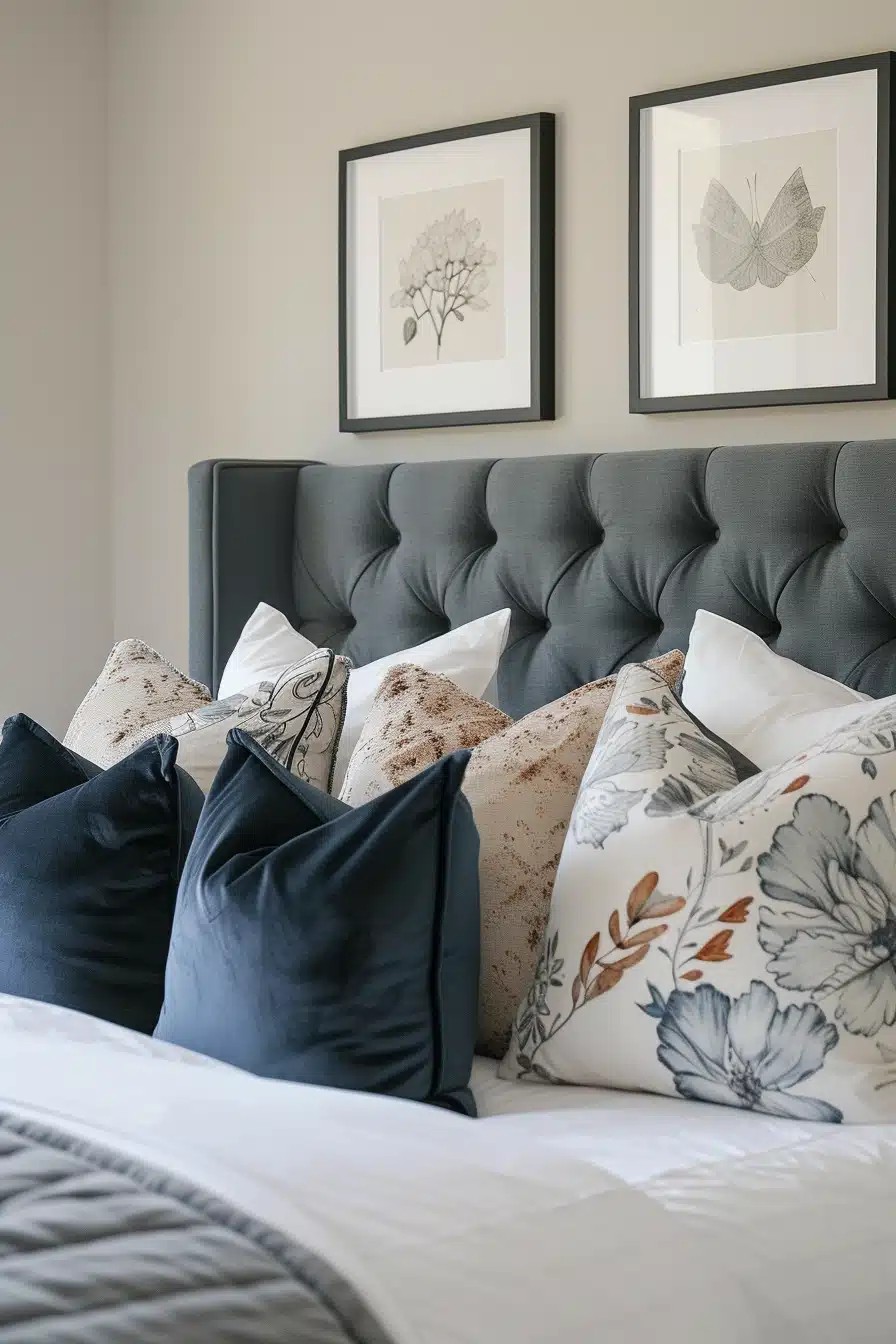 Comfy Grey Headboard