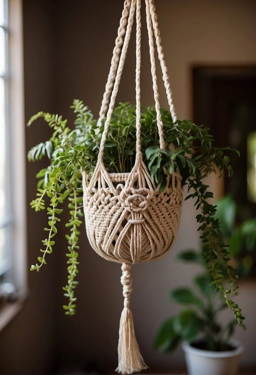 Hanging Woven Macramé Plant Holder