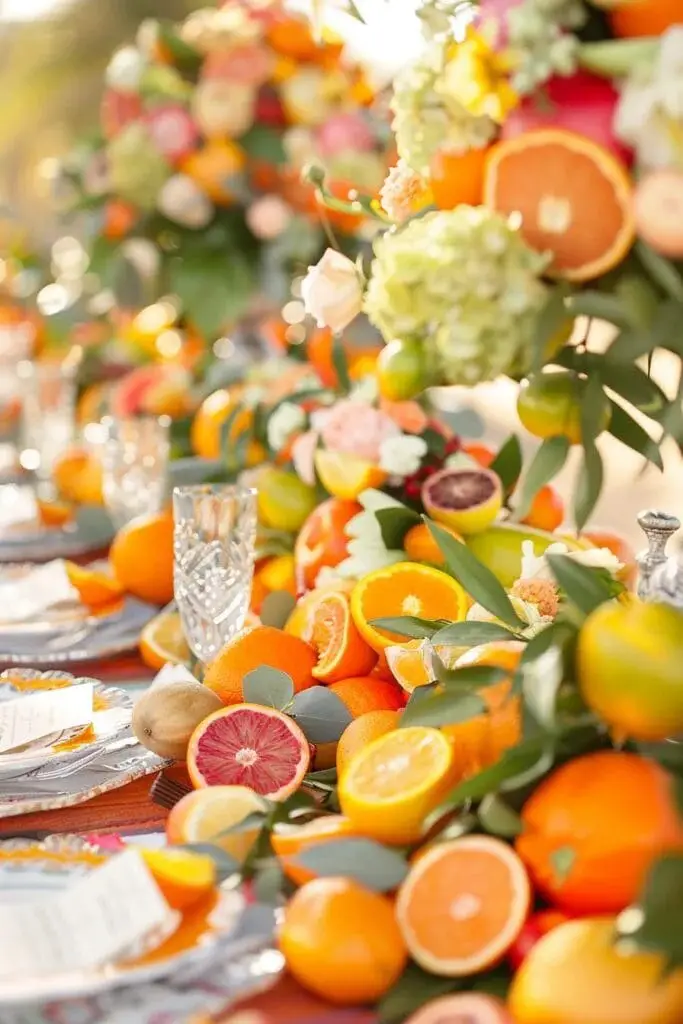 A Summer Wedding with Citrus-Inspired Table Settings